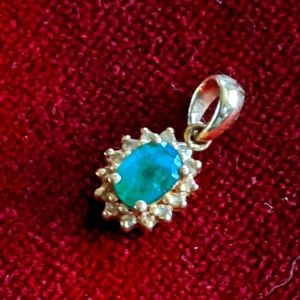 Emerald charm necklace